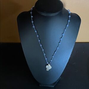 Elegant Blue Heart Pendant Necklace